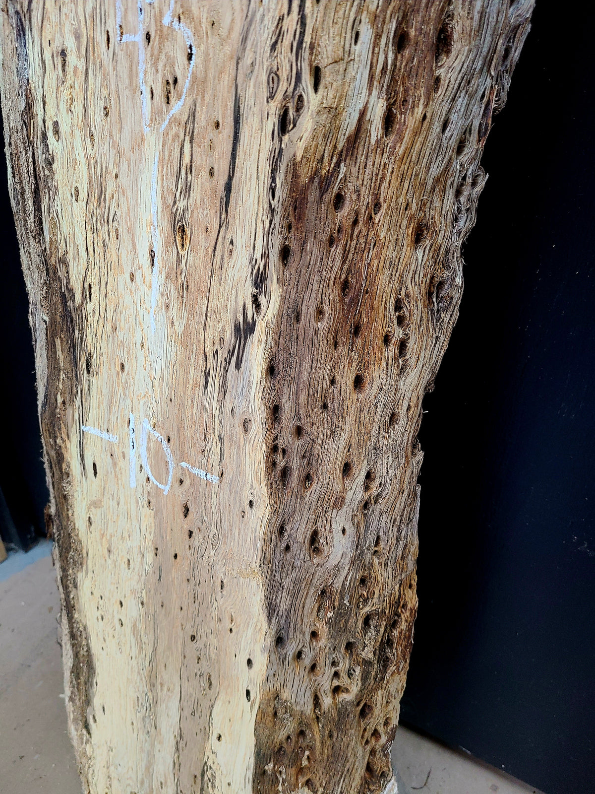 White Oak live edge slab #448, view 4