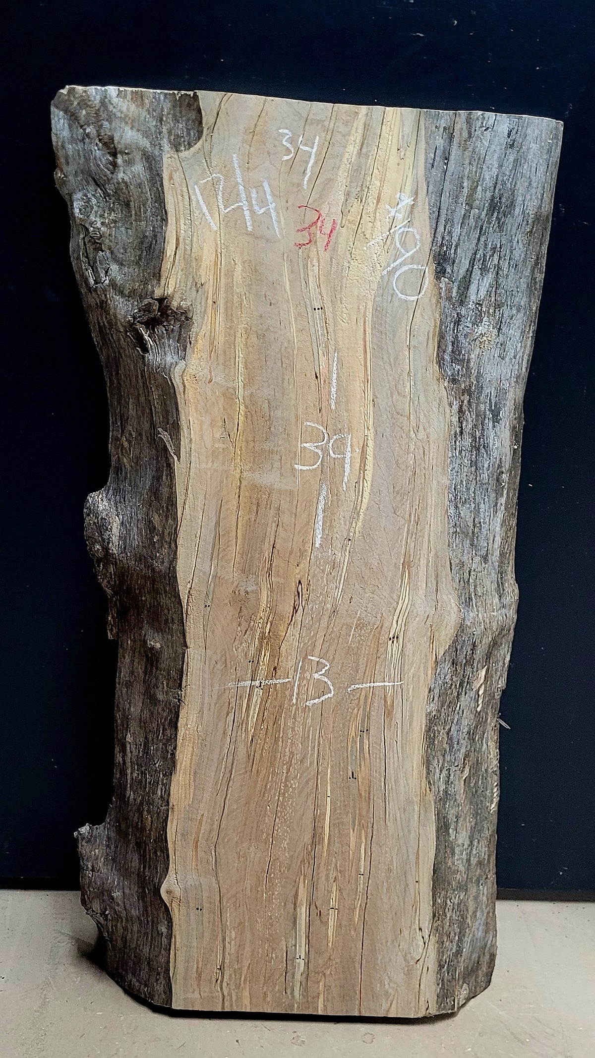 Curly Ambrosia Maple live edge slab #34, view 1