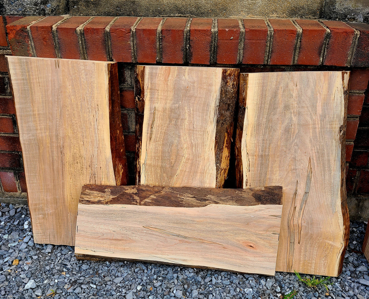 Curly Ambrosia Maple Charcuterie Board Stock, 4-Piece Box, view 1