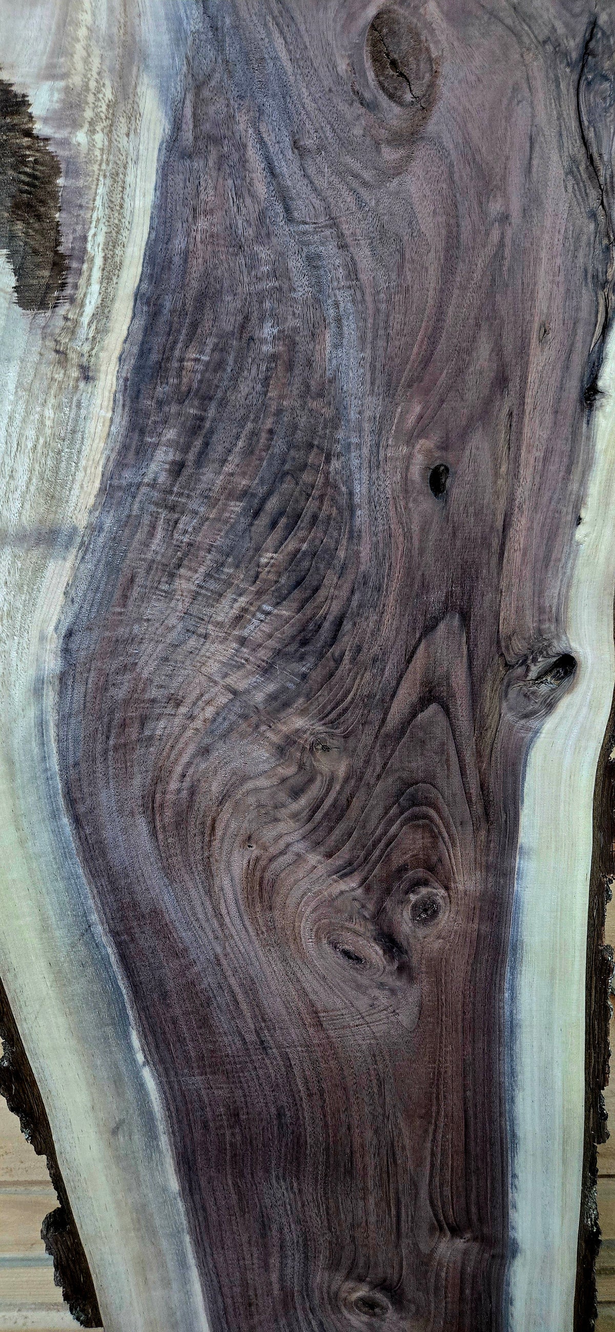 1916 Walnut Live Edge Slab – 52" × 12"-15" × 4/4" – product image 4