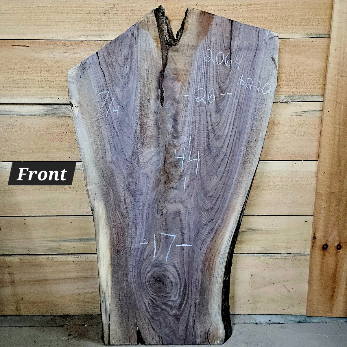 2064 walnut live edge slab front