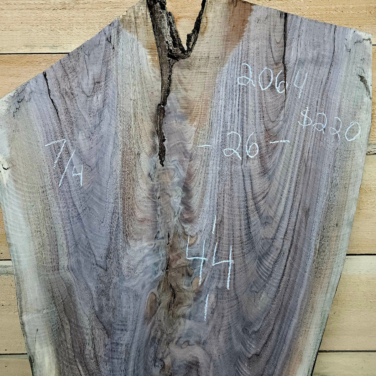 2064 walnut live edge slab front detail