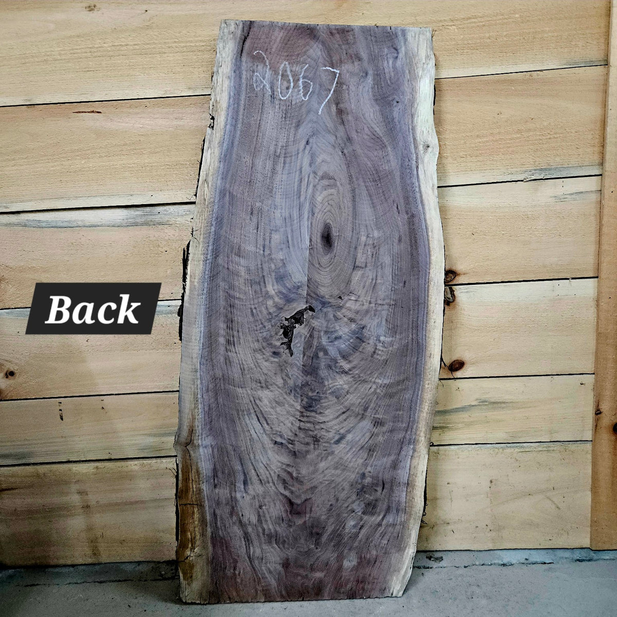 2067 walnut live edge slab back