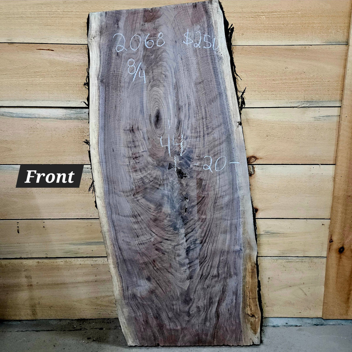 2068 walnut live edge slab front