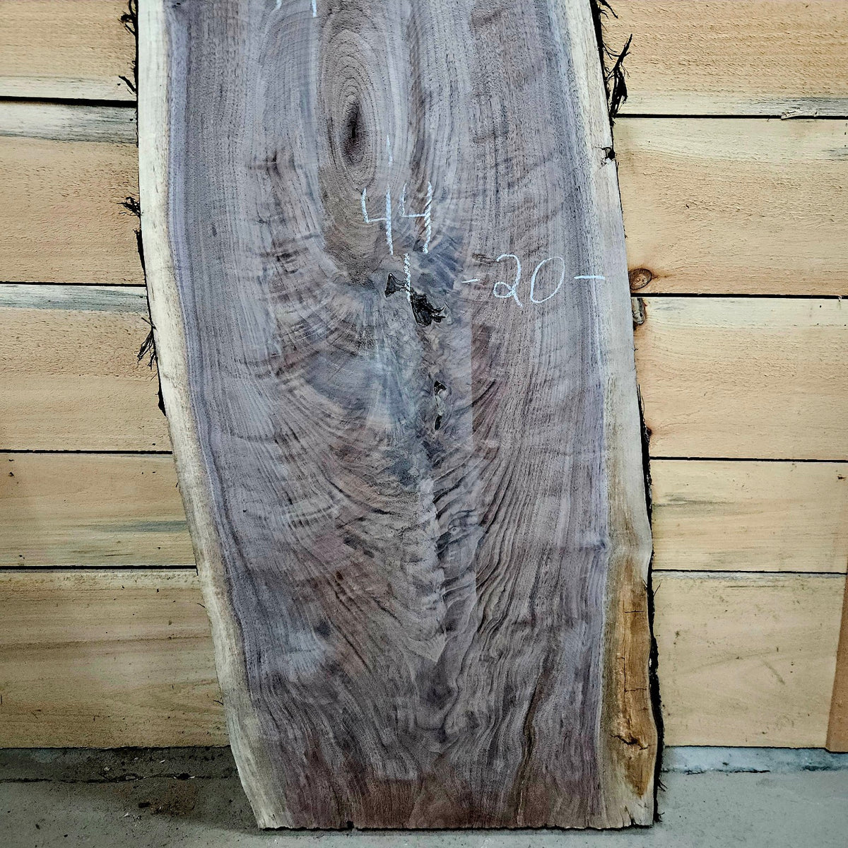 2068 walnut live edge slab front detail