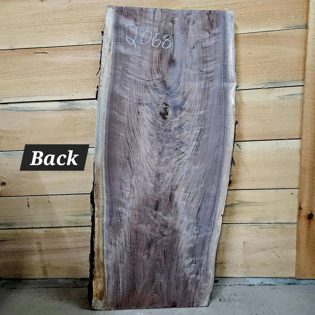 2068 walnut live edge slab back