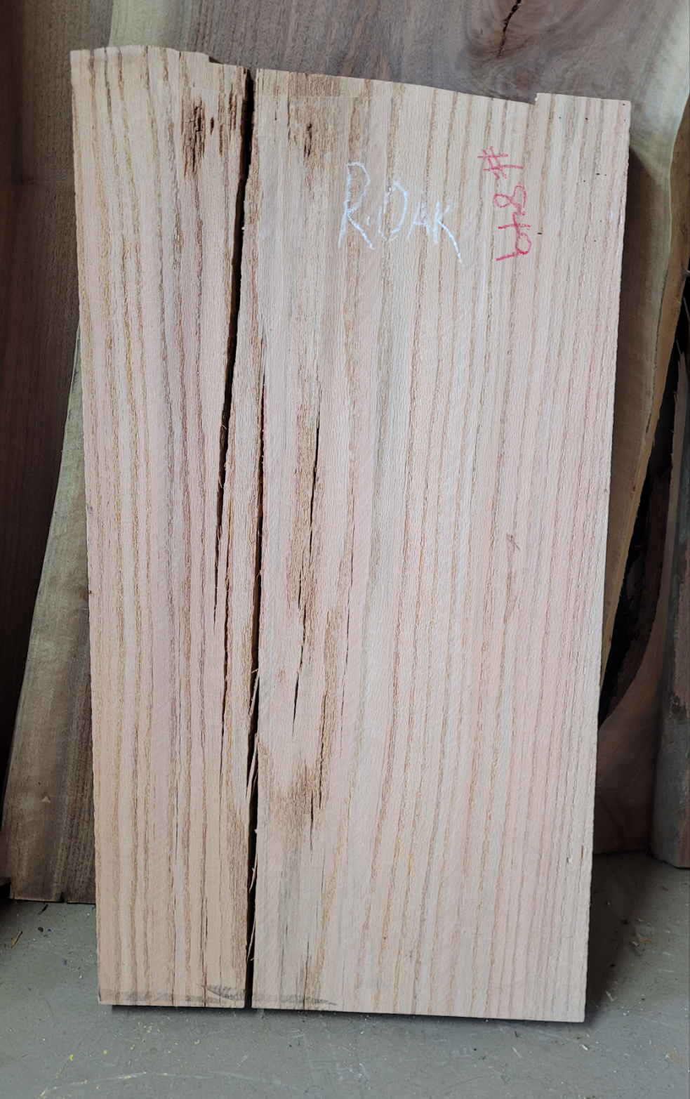 Red Oak live edge slab #849, view 2