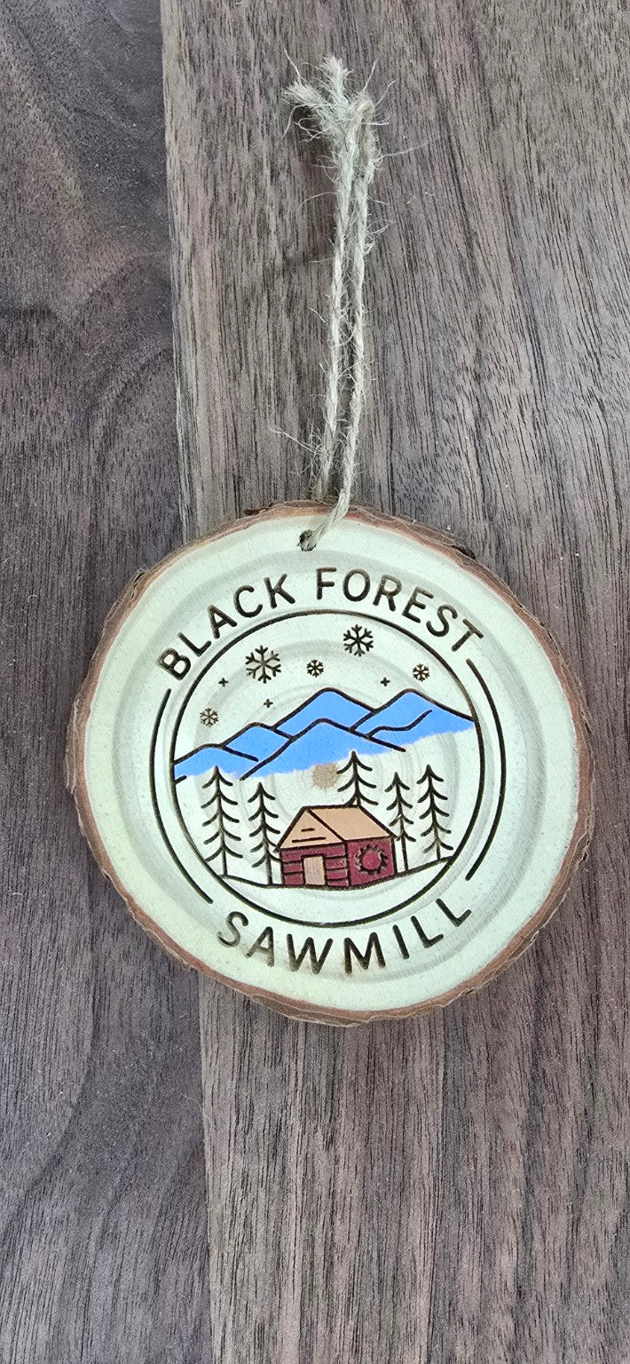 Black Forest Sawmill wood slice ornament