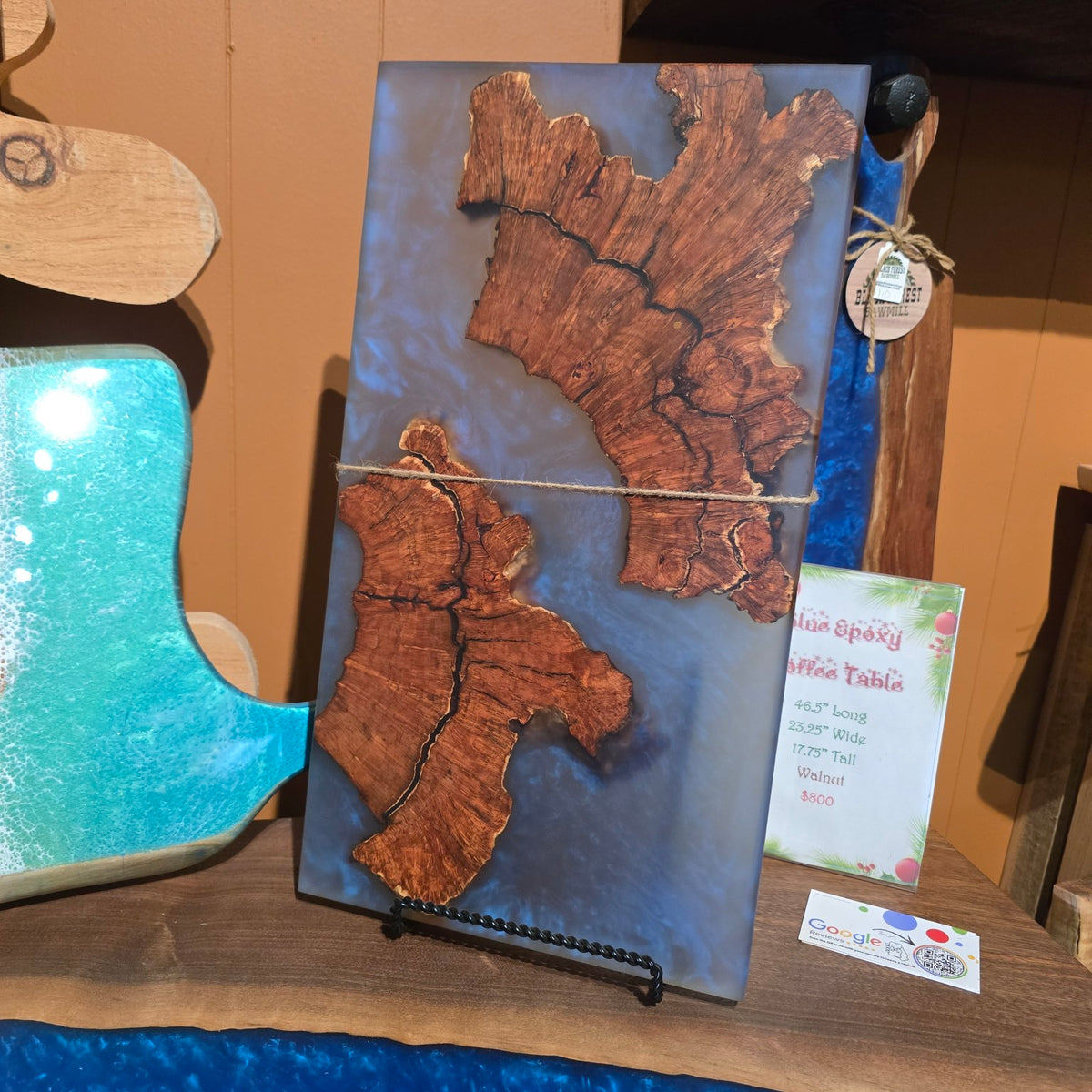 Handmade wood and epoxy board