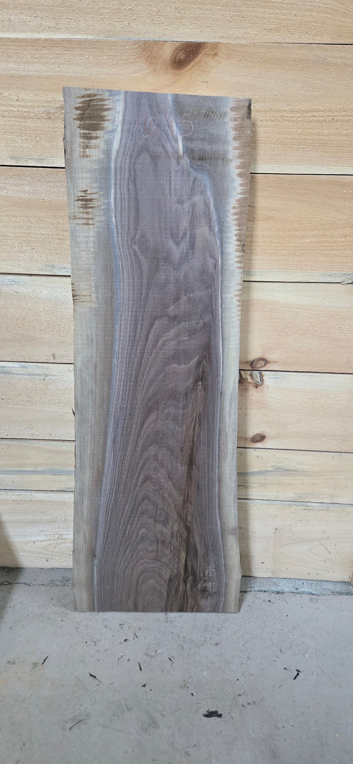 Walnut live edge slab #1695, view 2