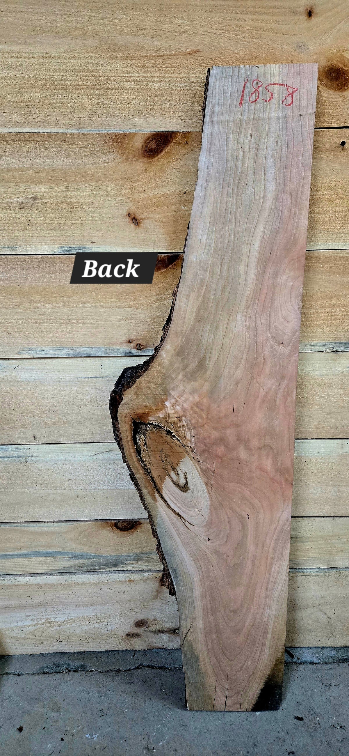 Curly Cherry live edge slab #1858, view 3