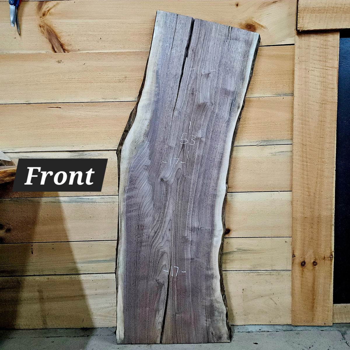 1976 Walnut Live Edge Slab – 53" × 16 - 17" × 7/4"