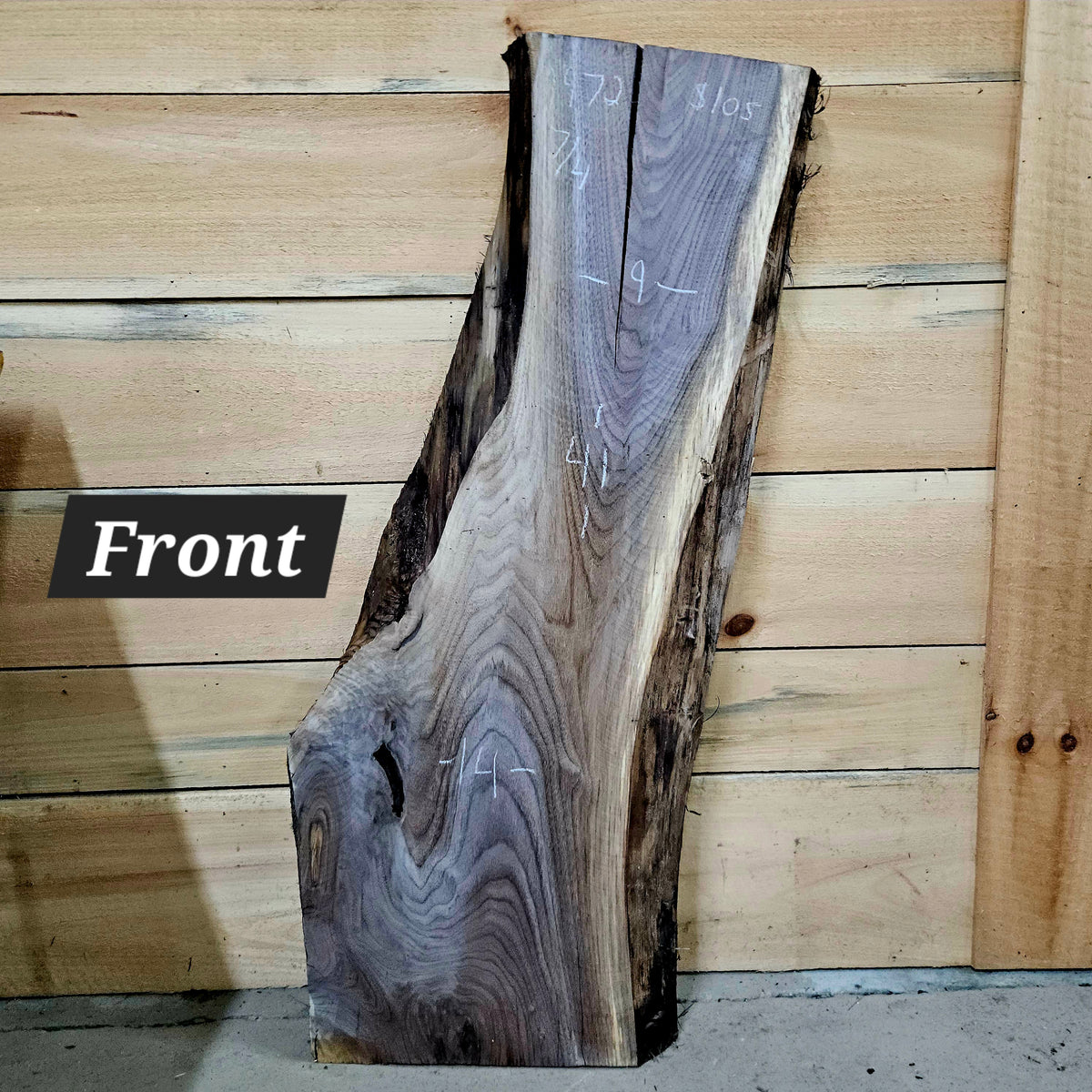 1972 Walnut Live Edge Slab – 47" × 9 - 14" × 7/4"