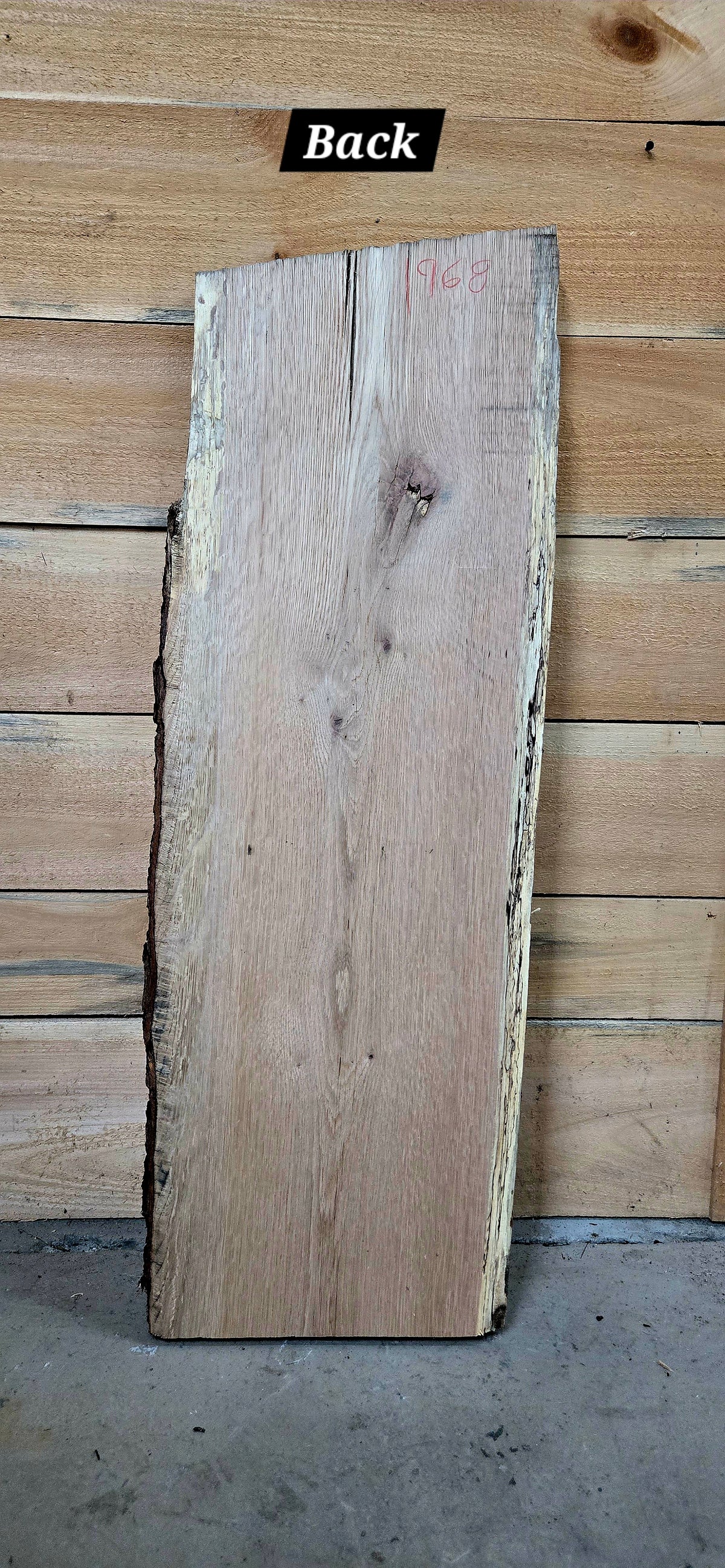 1968 White Oak Live Edge Slab – 43" × 14" × 8/4"