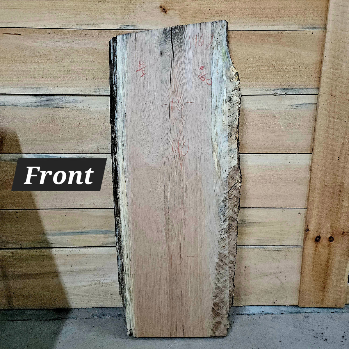 1967 White Oak Live Edge Slab – 40" × 15" × 8/4"