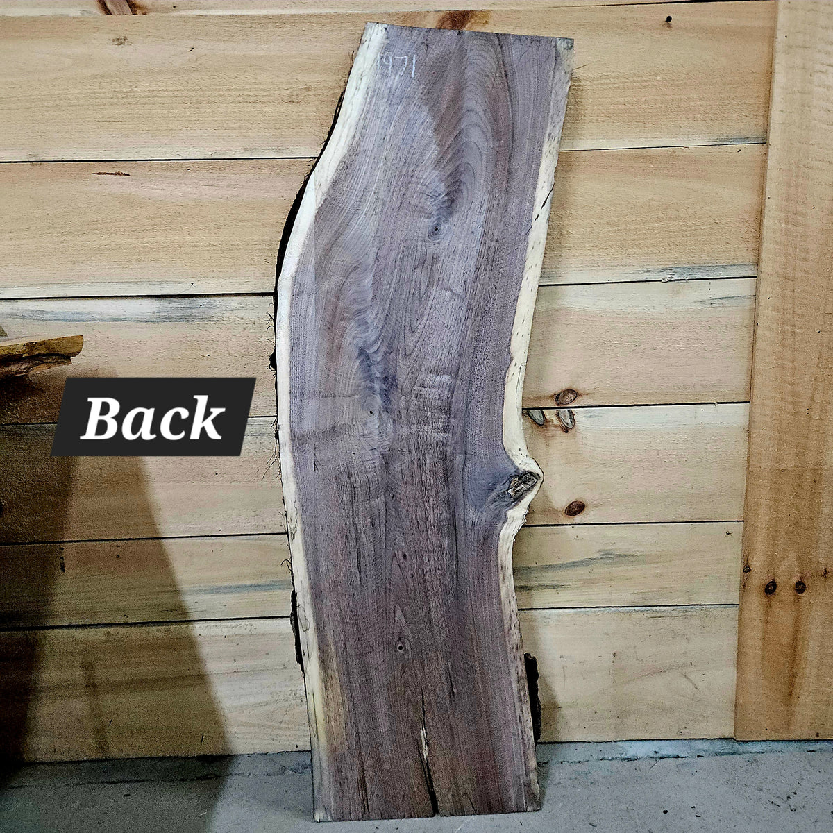 1971 Walnut Live Edge Slab – 47" × 13 - 15" × 8/4"