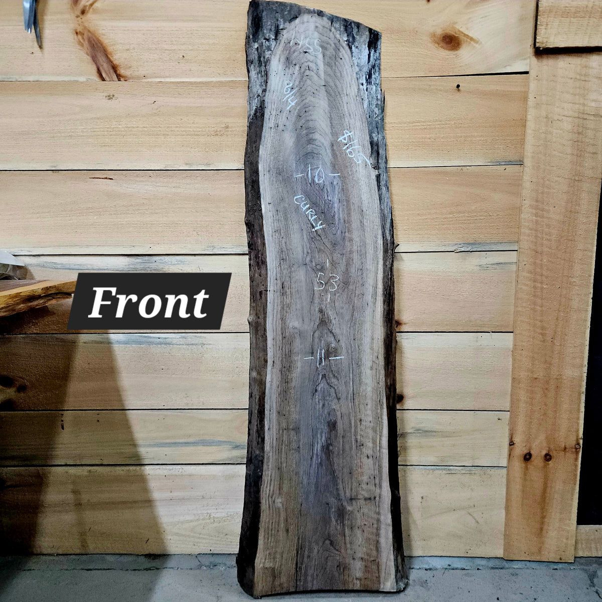 1955 Walnut Live Edge Slab – 53" 10 - 11" × 8/4"