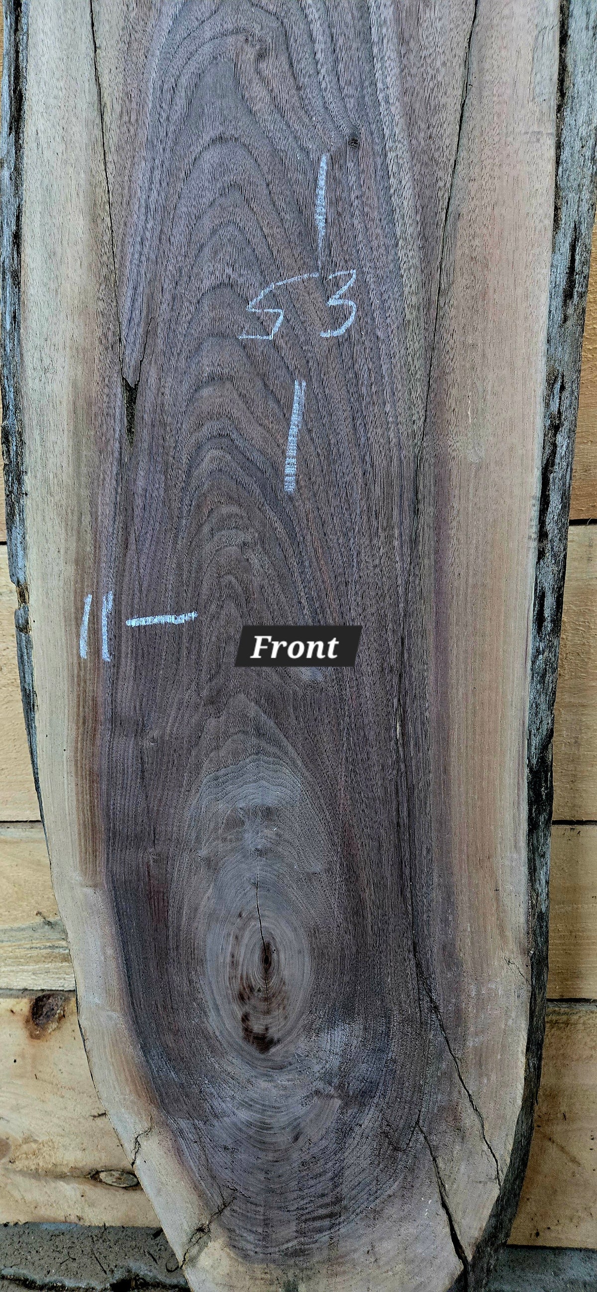 Walnut live edge slab #1888, view 2