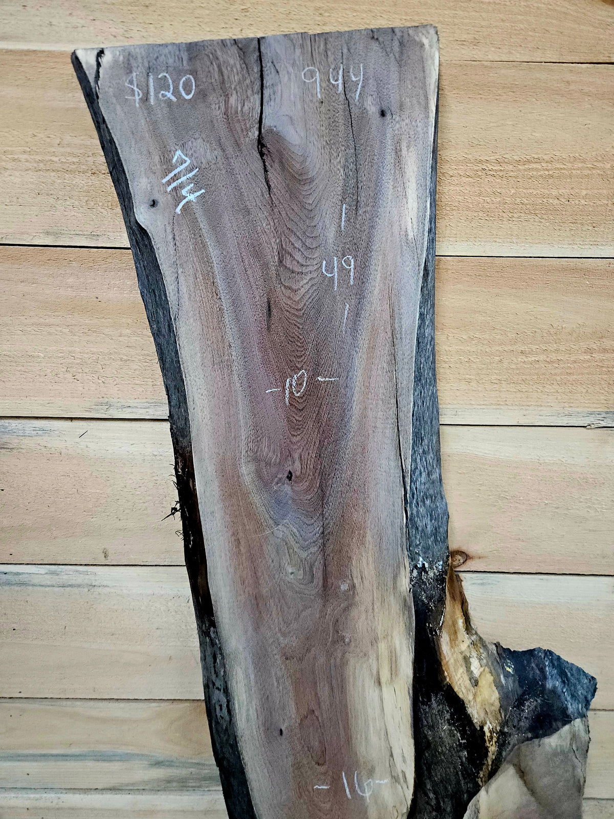 1944 Walnut Live Edge Slab – 49" × 10 - 16" × 7/4" – product image 2