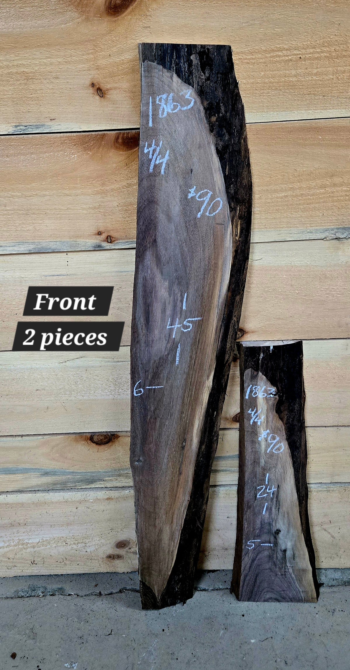 1863 Walnut 2-Piece DIY Wood Bundle, view 1