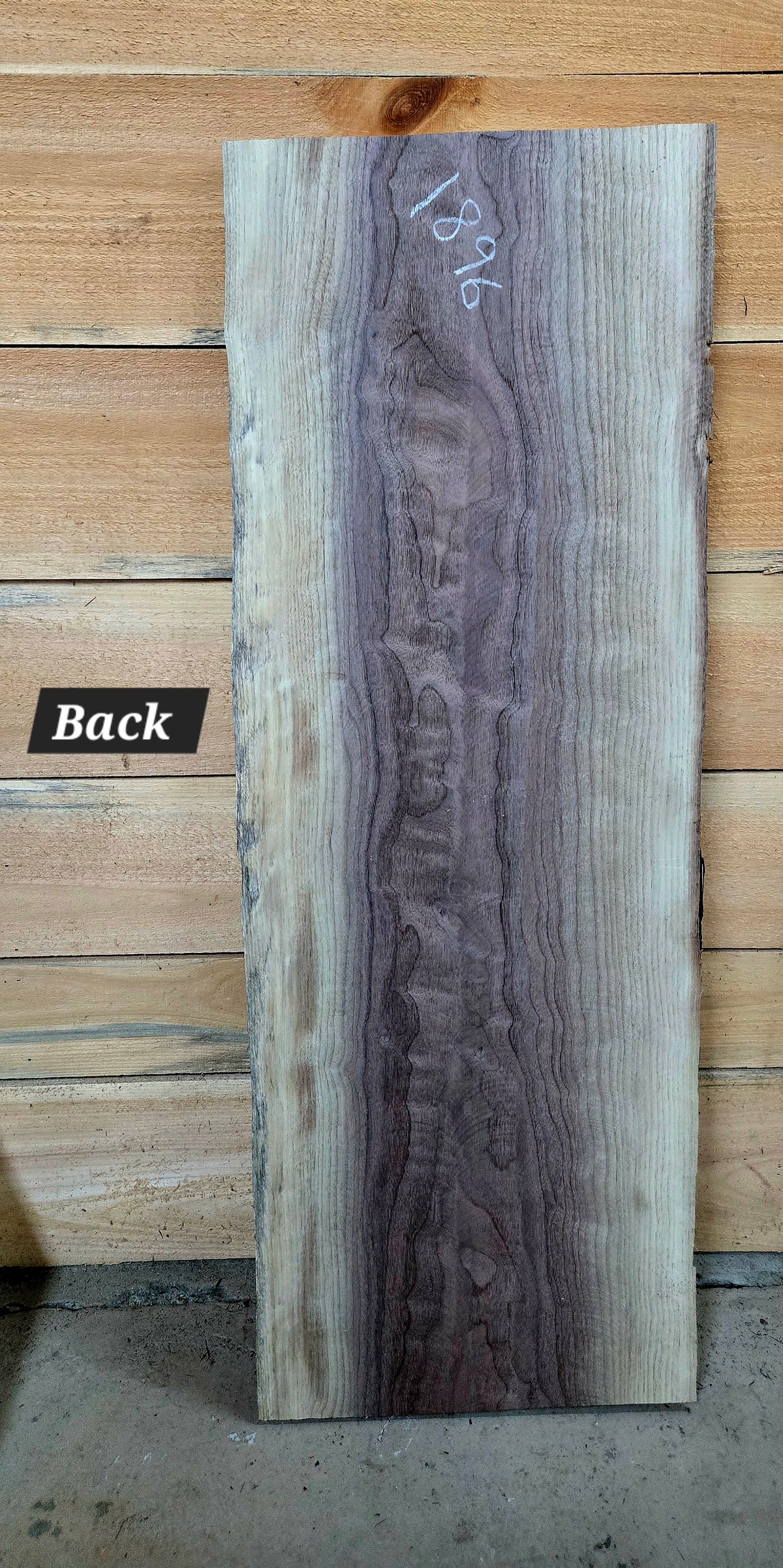 Walnut live edge slab #1896, view 2