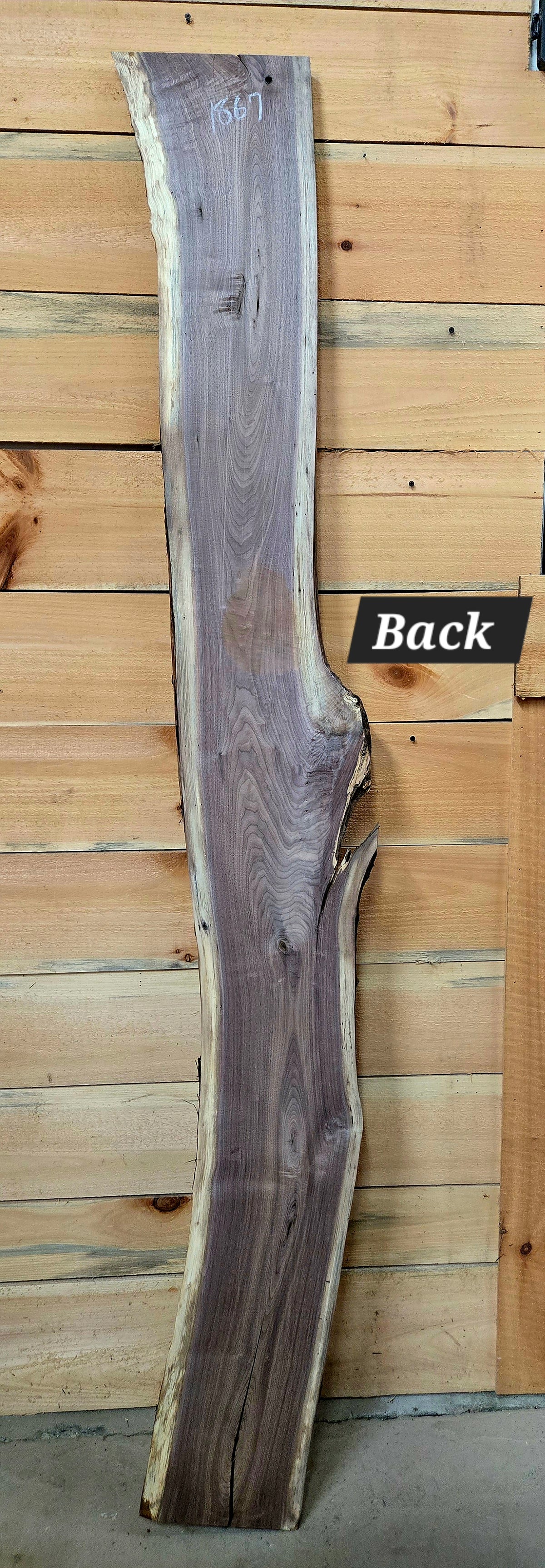 Walnut live edge slab #1867, view 2