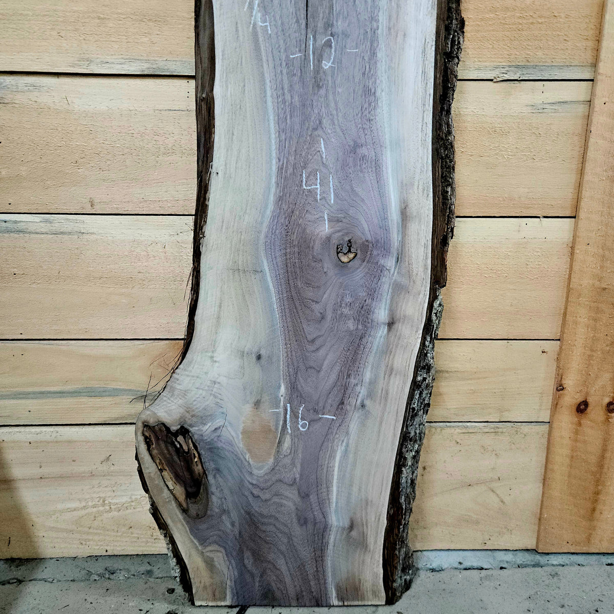 1981 Walnut Live Edge Slab – 41" × 12 - 16" × 7/4"