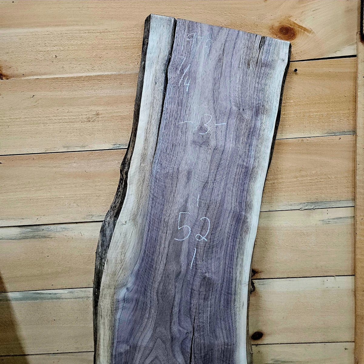 1979 Walnut Live Edge Slab – 52" × 14 - 15" × 7/4"