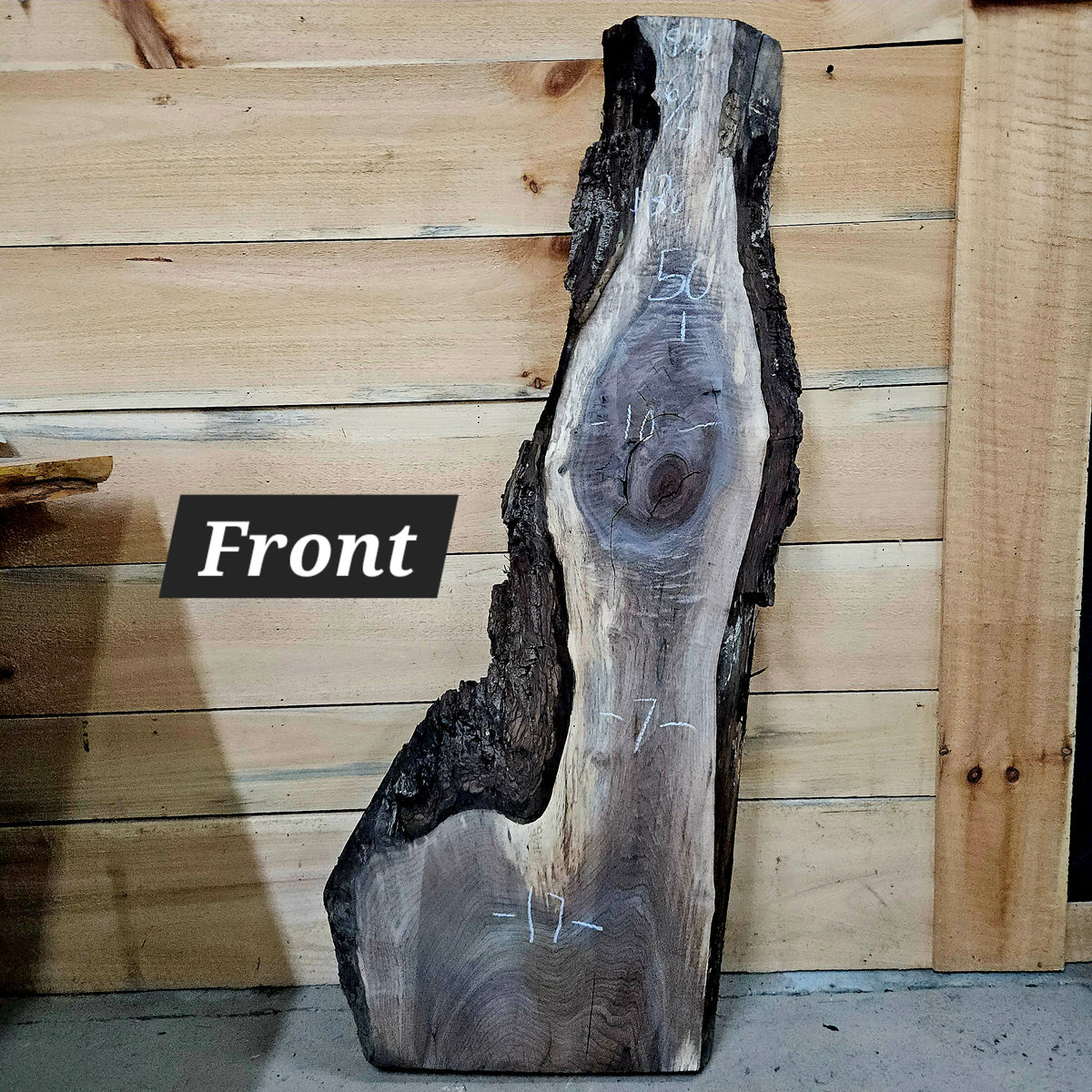 1978 Walnut Live Edge Slab – 50" × 7 - 17" × 6/4"