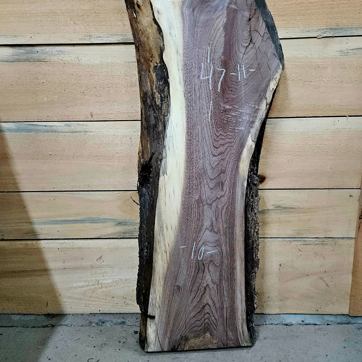 1980 Walnut Live Edge Slab – 47" × 8 - 11" × 8/4"