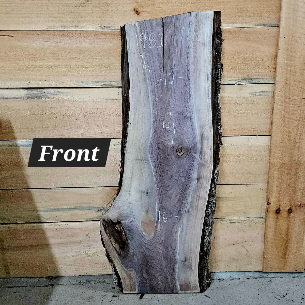 1981 Walnut Live Edge Slab – 41" × 12 - 16" × 7/4"