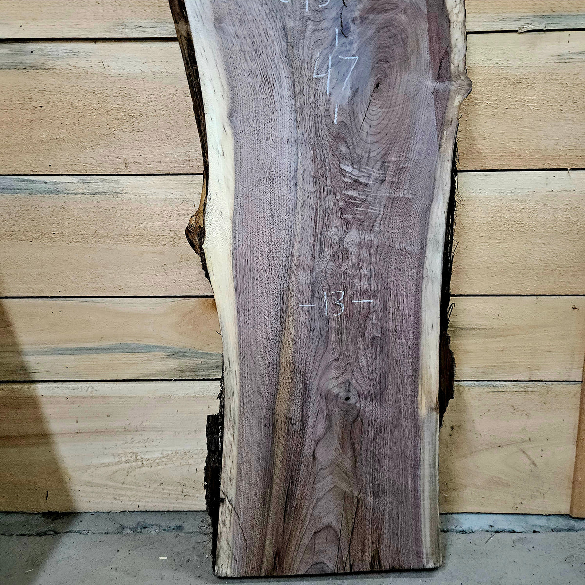 1971 Walnut Live Edge Slab – 47" × 13 - 15" × 8/4"