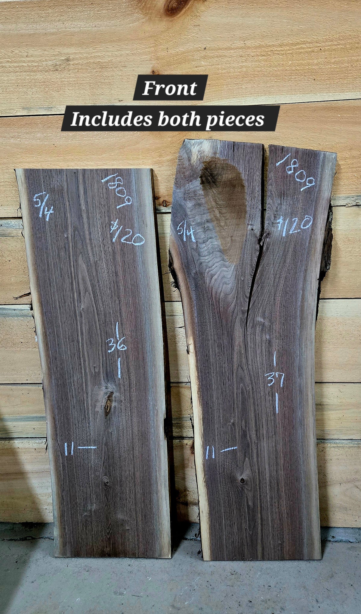1809 Walnut 2-Piece DIY Wood Bundle, view 1