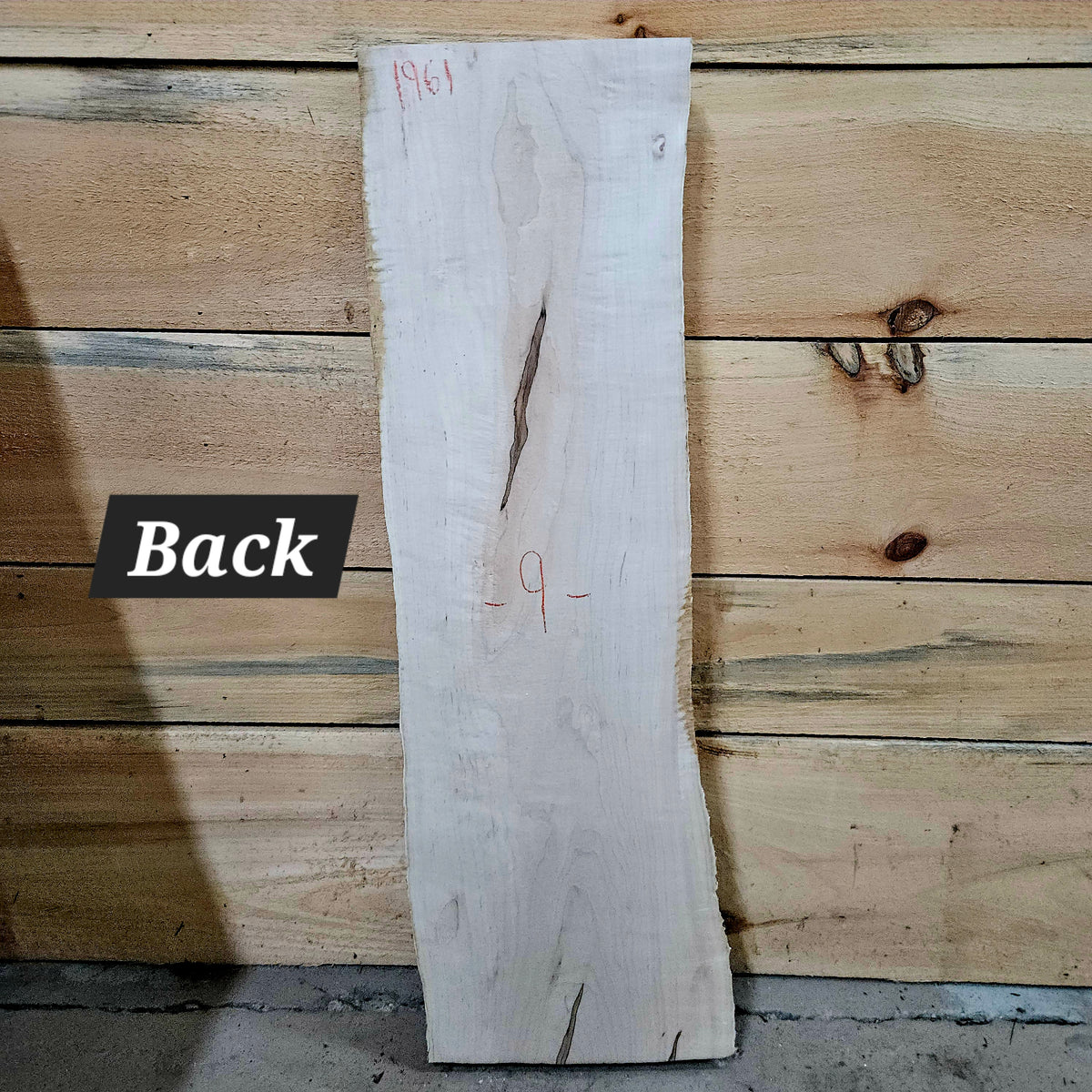 1961 Curly Maple Live Edge Slab – 32" x 4 - 6" × 6/4"
