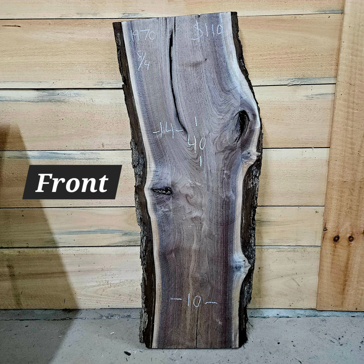 1970 Walnut Live Edge Slab – 40" × 10 - 14" × 8/4"