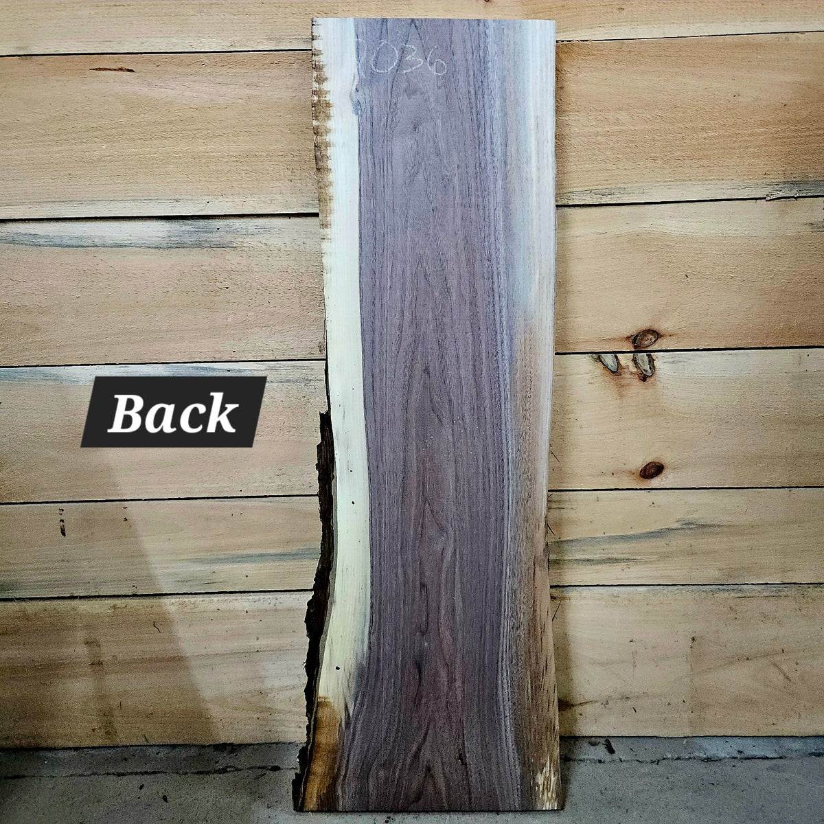 Walnut live edge slab 2036, back