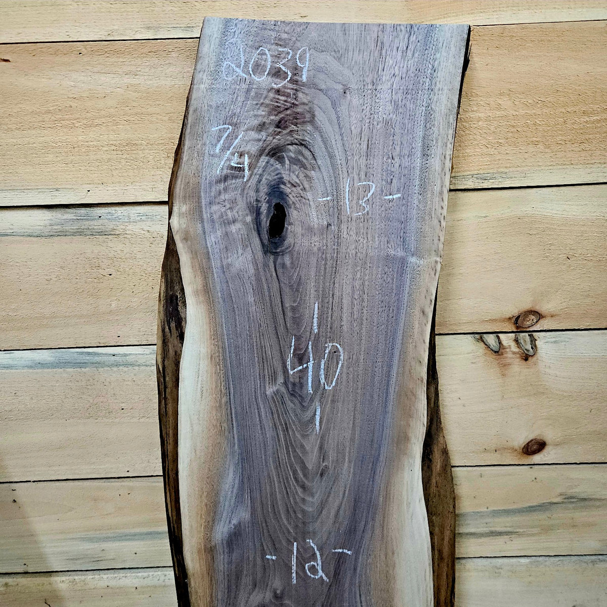 Walnut live edge slab 2039, photo 2 of 4