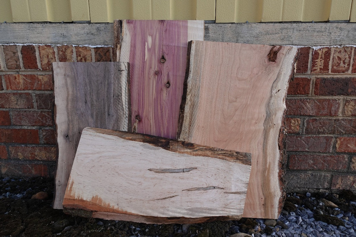 Mixed Hardwood Charcuterie Board Stock, 4-Piece Box, view 1