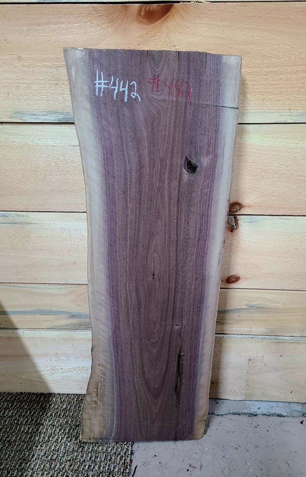 442 Walnut curly live edge slab