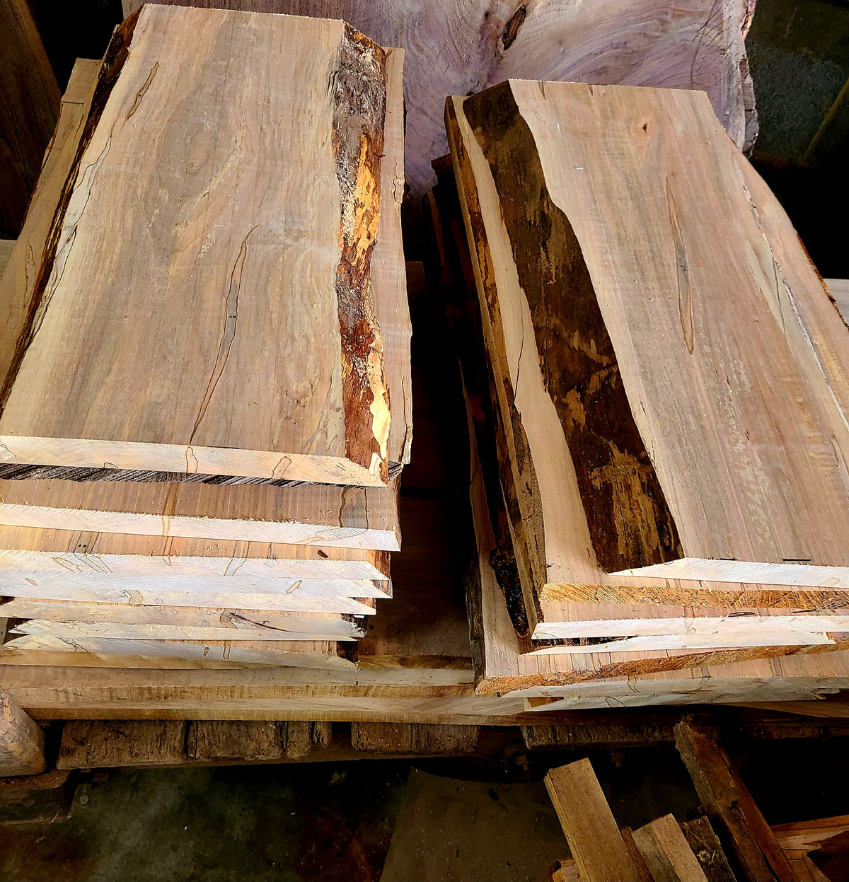 Curly Ambrosia Maple Charcuterie Board Stock, 4-Piece Box, view 6