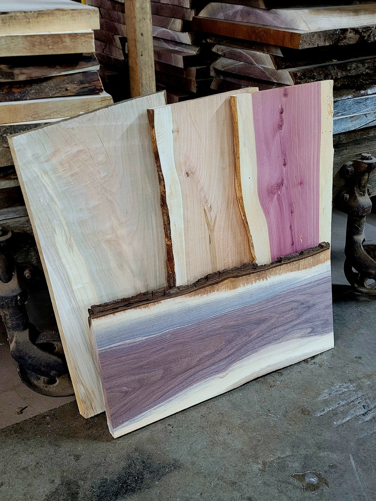 Mixed Hardwood Charcuterie Board Stock, 4-Piece Box, view 3
