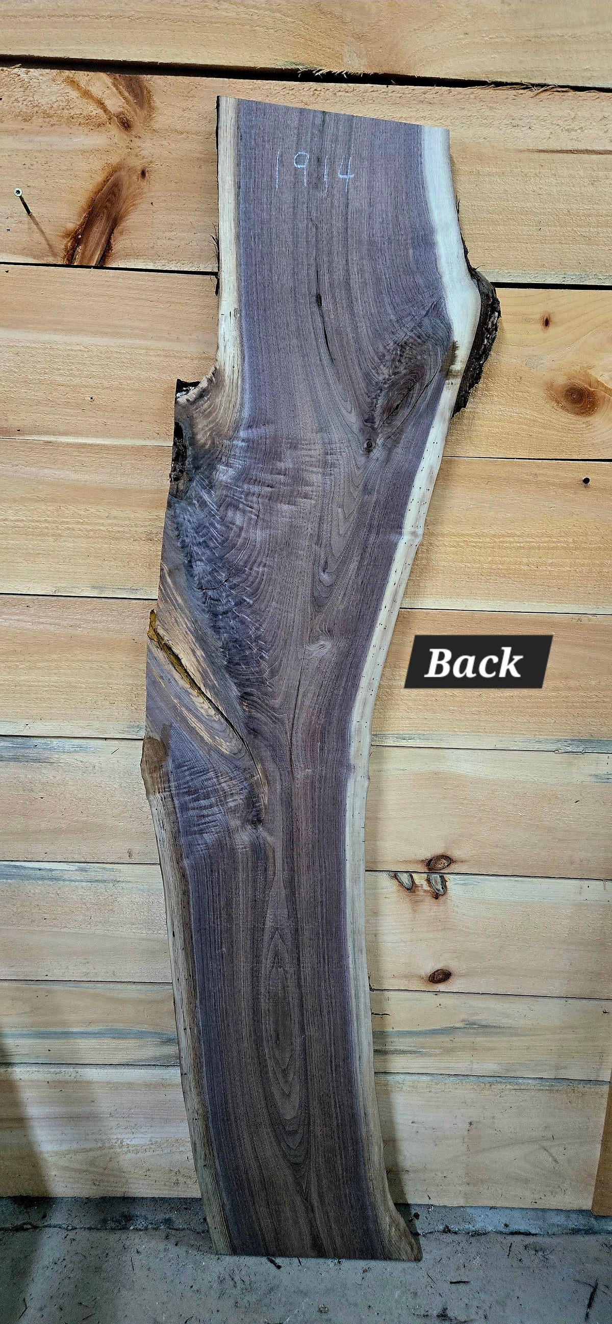 1914 Walnut Live Edge Slab – 63" x 10"-12" x 5/4" – product image 3