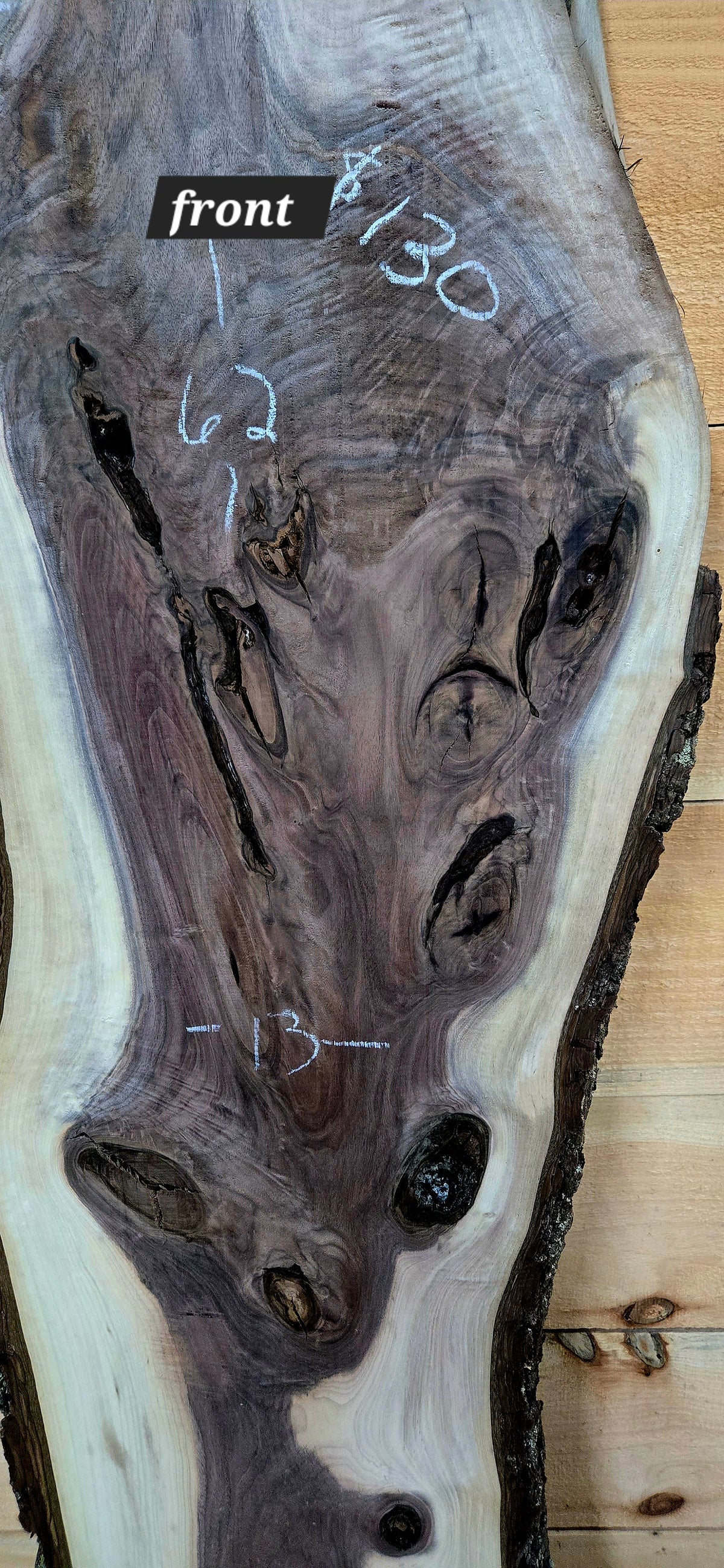 1923 Walnut Live Edge Slab – 62" × 13" × 5/4" – product image 2