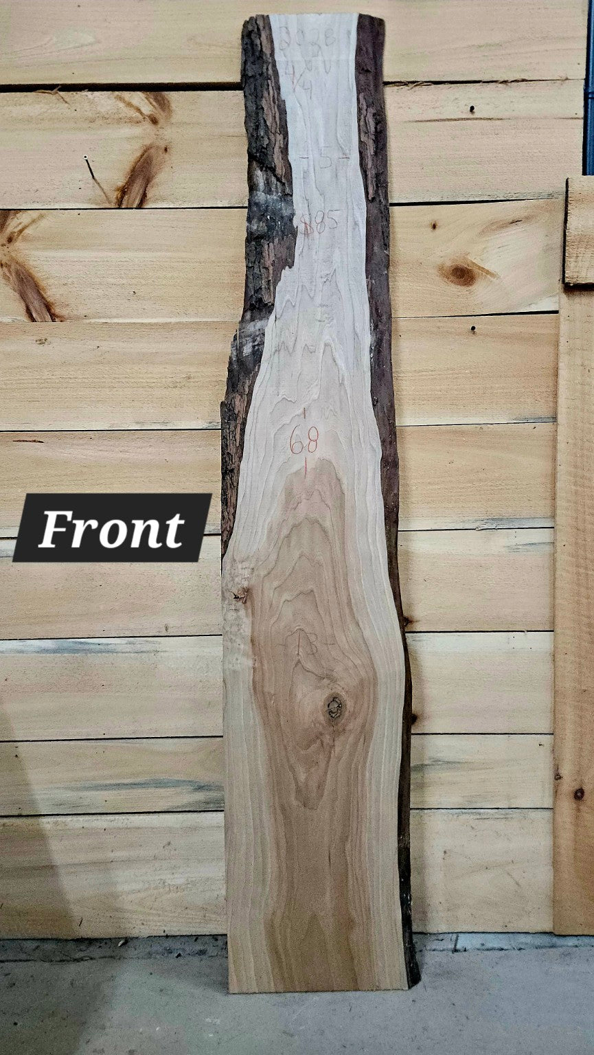 2028 Cherry Live Edge Slab – 68" × 5–13" × 4/4"