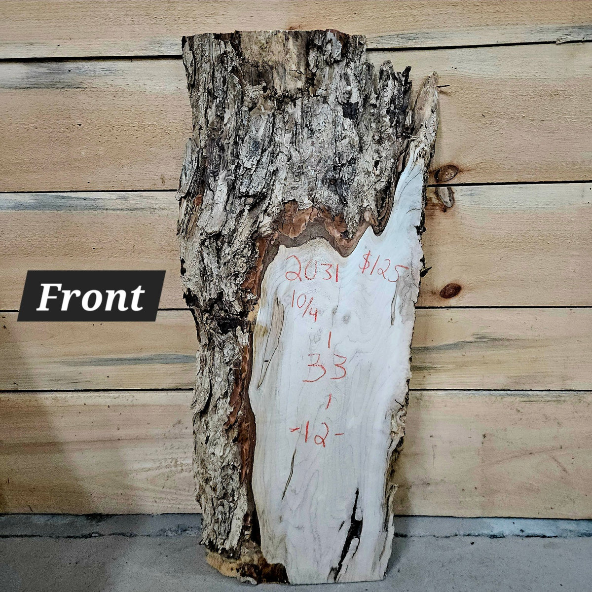 Curly ambrosia maple slab #2031 front
