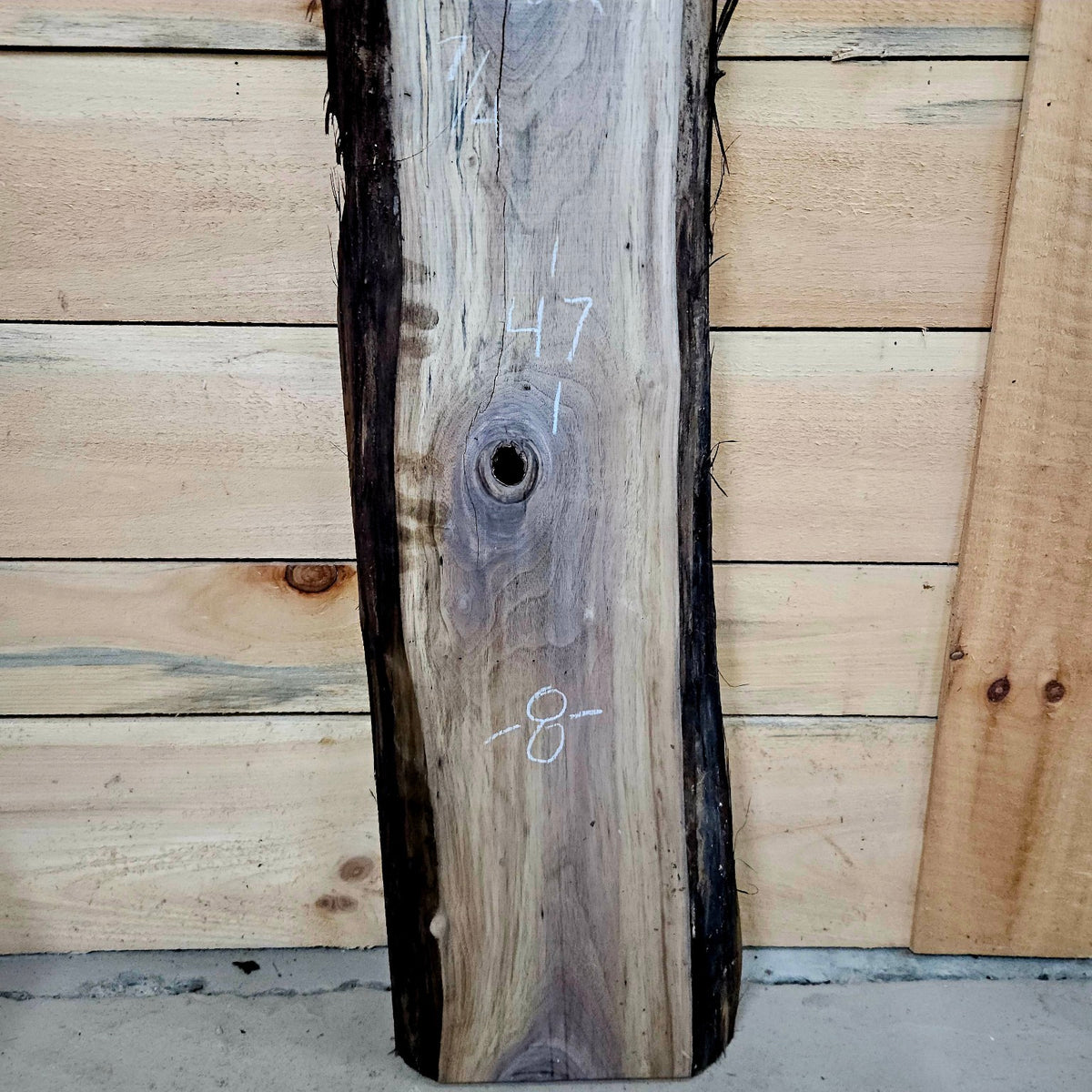 Walnut slab #2032 front lower detail