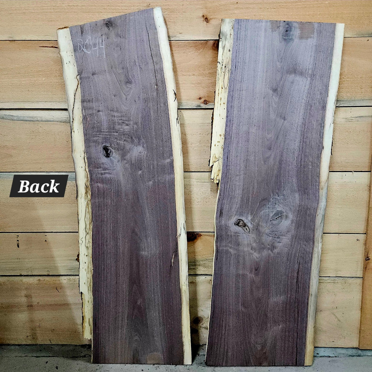 Two piece walnut DIY bundle 2044 back showing grain, knots and sapwood edges