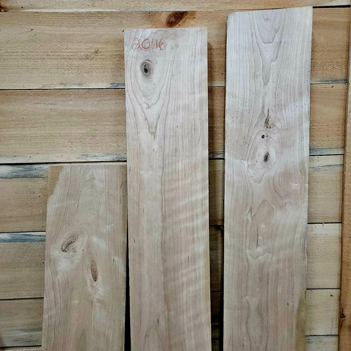 Curly cherry DIY bundle 2046 photo 5 showing three live edge pieces