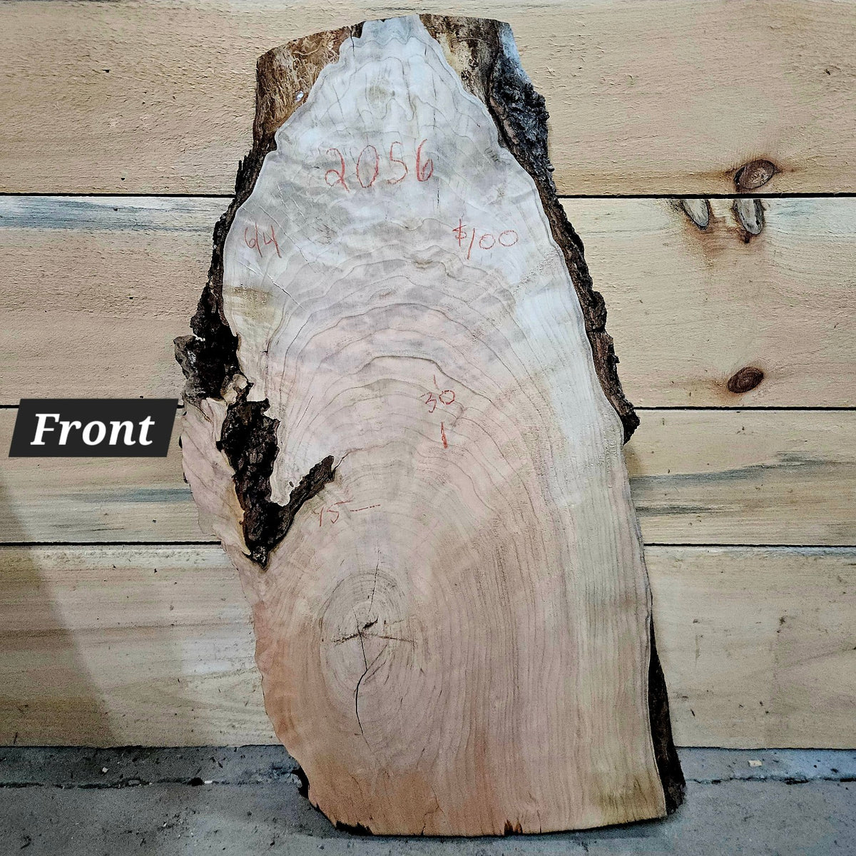 Curly cherry slab 2056-1 front