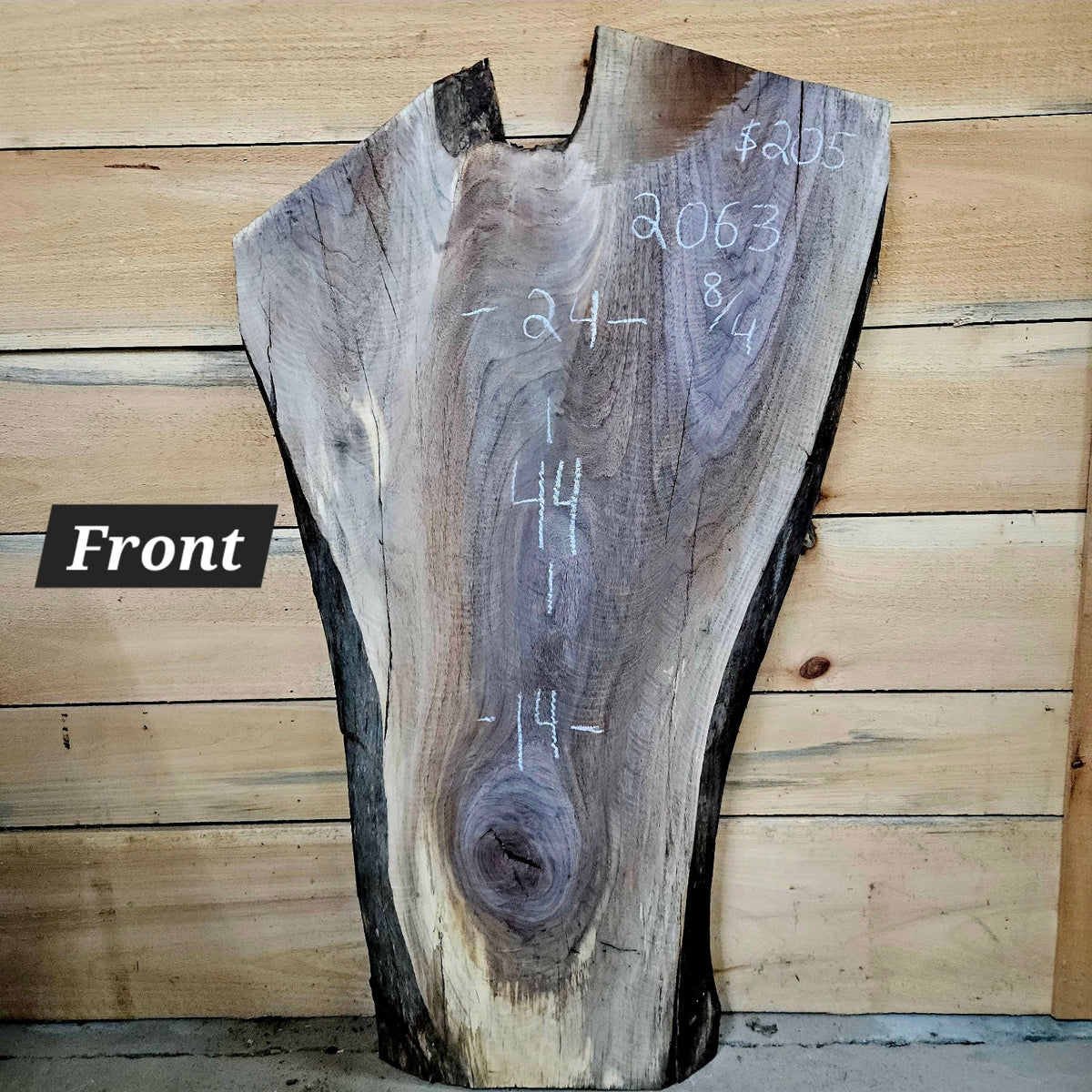 2063 walnut live edge slab front